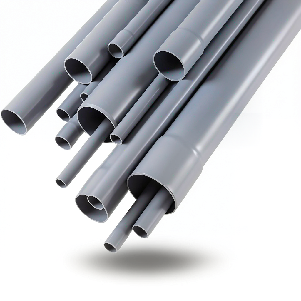 UPVC Pipes 8 Inch Thickness 12.7 mm Gray Color EPC 80