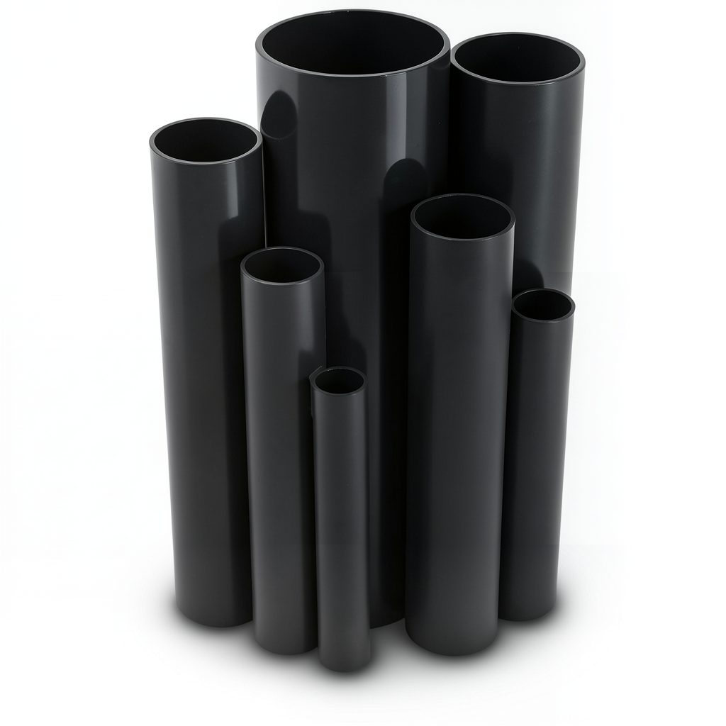 مواسير UPVC ضغط اسمي 6 بار قطر خارجي 500 مم سمك 14.6 مم لون أسود