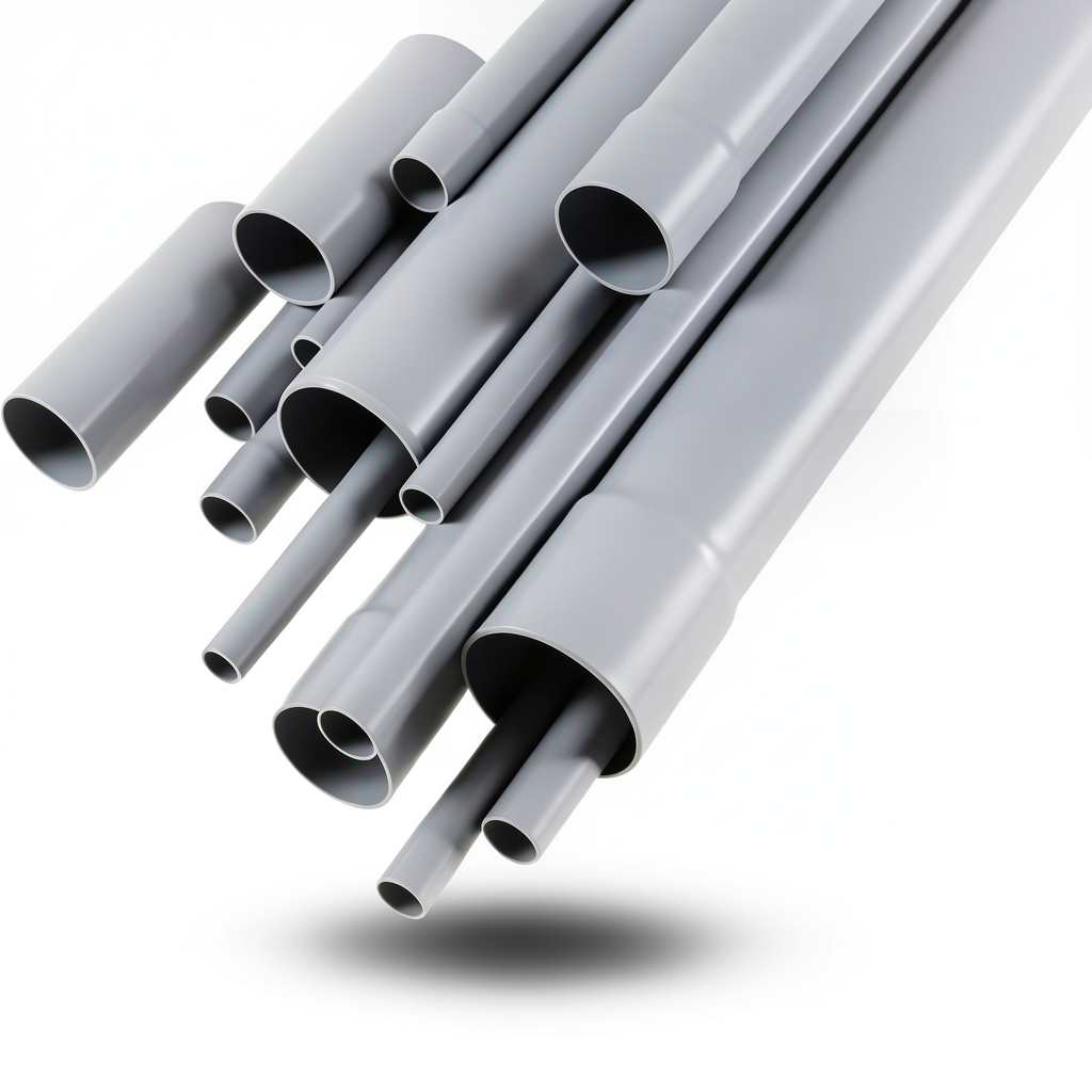 أنابيب UPVC جدول 80 مقاس 1 إنش سمك 4.55 مم لون رمادي