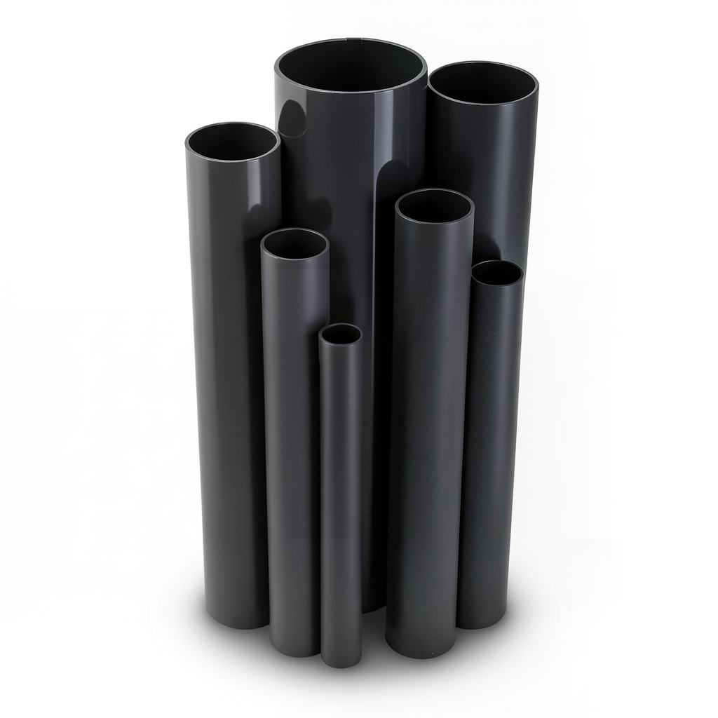 مواسير UPVC ضغط اسمي 6 بار قطر خارجي 560 مم سمك 16.4 مم لون أسود