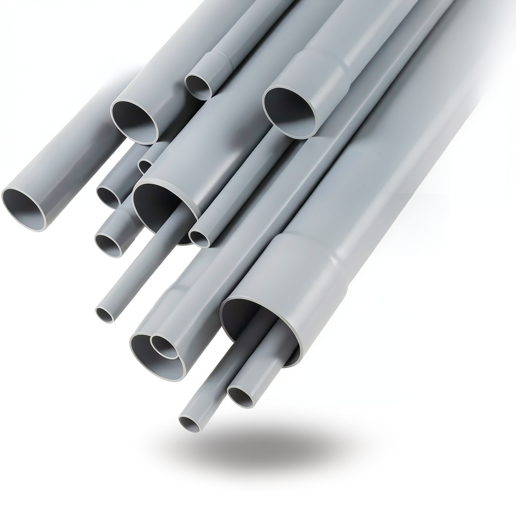 مواسير UPVC جدول 80 مقاس ¼ 1 إنش سمك 4.85 مم لون رمادي
