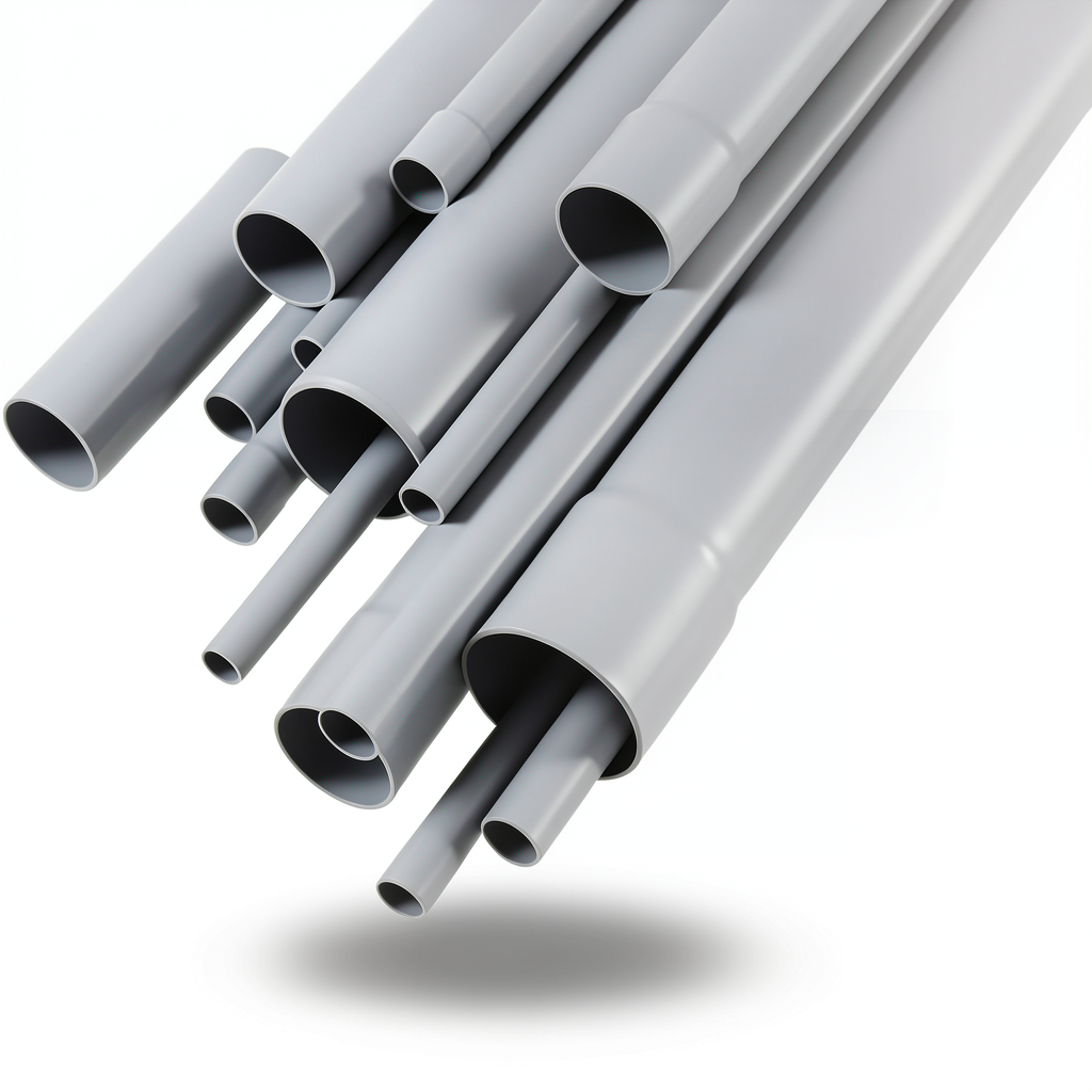 مواسير UPVC EPC 80 مقاس 6 إنش سمك 10.97 مم لون رمادي