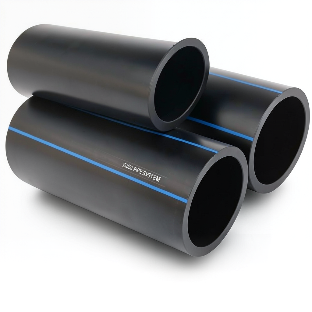 مواسير HDPE PE 80 ضغط 12.5 بار قطر خارجي 25 مم سمك 2.3 مم لون أسود | مصنع أنظمة الانابيب السعودي (SPS)