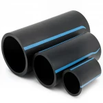 أنابيب HDPE الوطني لشبكات المياه ذات الضغط العالي  ضغط 10 بار قطر خارجي 200 مم سمك 9.6 مم لون اسود