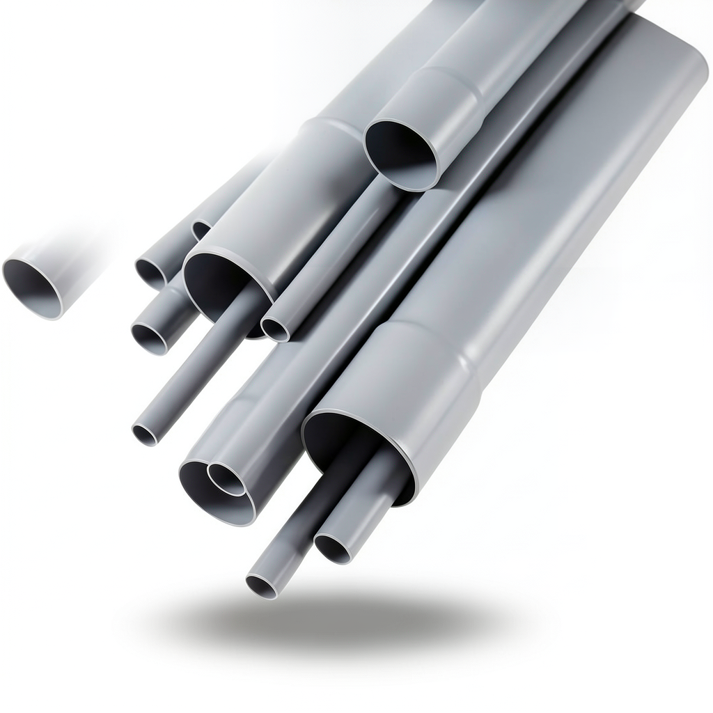 أنابيب UPVC جدول 80 مقاس 1 إنش سمك 4.55 مم لون رمادي