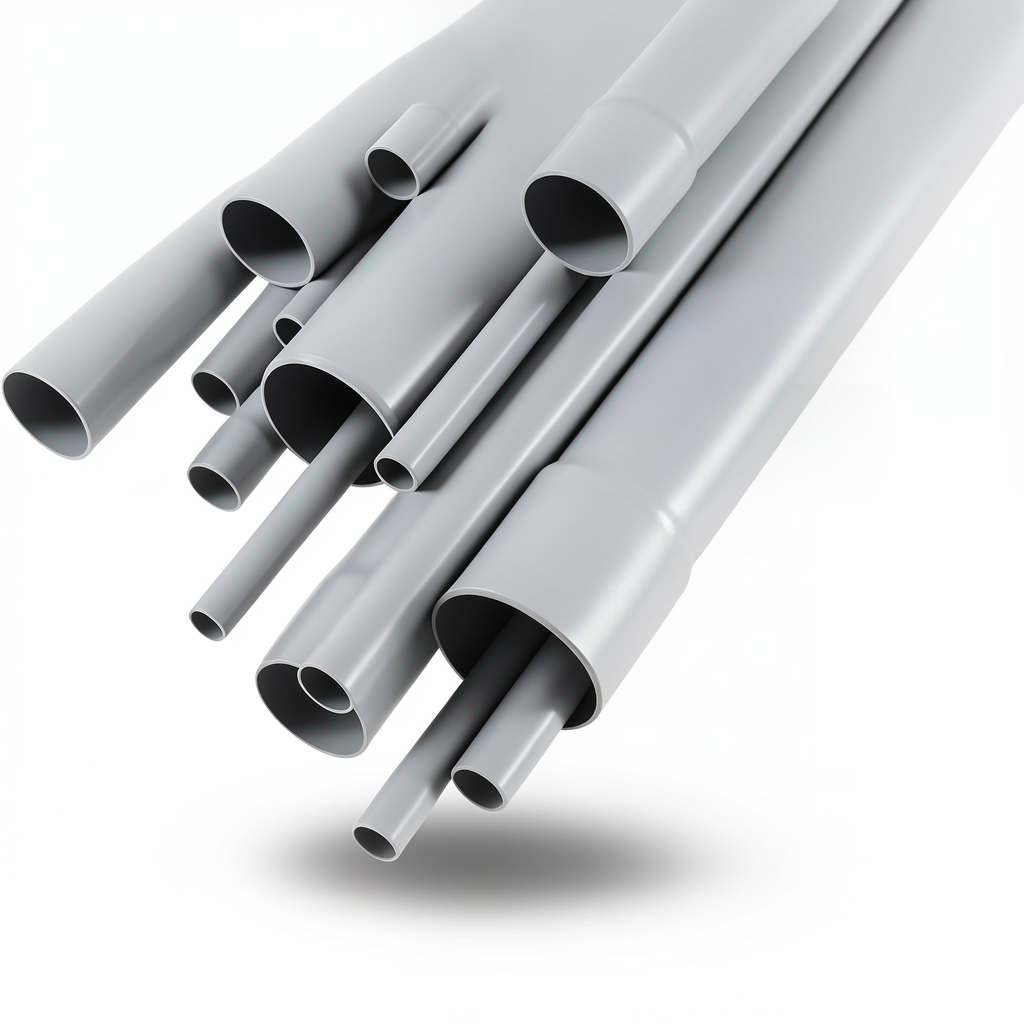 مواسير UPVC جدول 80 مقاس 6 إنش سمك 10.97 مم لون رمادي