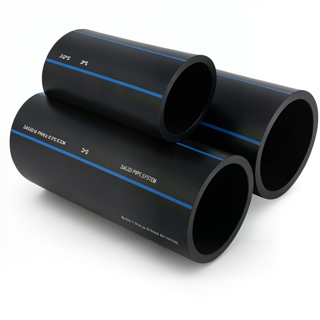 أنابيب HDPE SPS PE 80 ضغط 8 بار قطر خارجي 40 مم سمك 2.4 مم أسود | مصنع أنظمة الانابيب السعودي (SPS)
