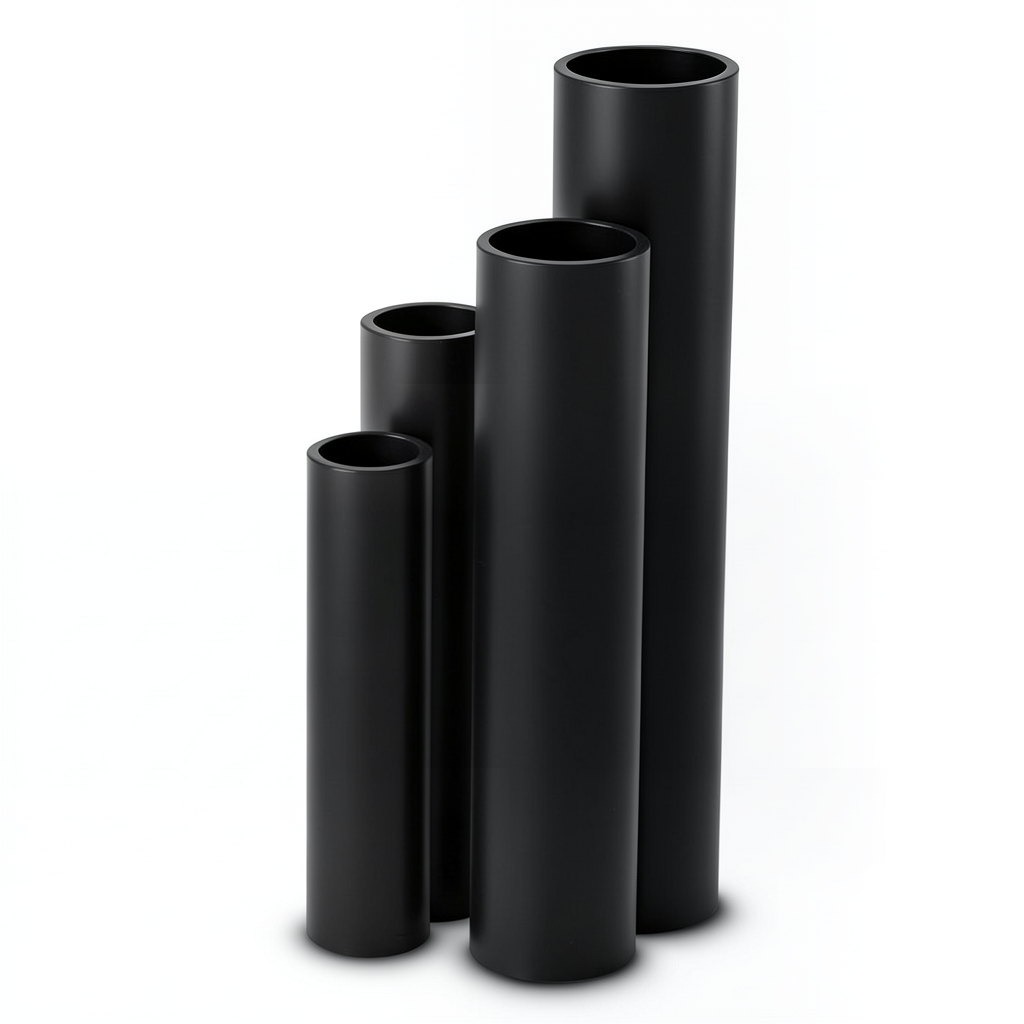 أنابيب HDPE نسبة أبعاد قياسية 9 قطر خارجي 110 مم سمك 12.3 مم لون أسود