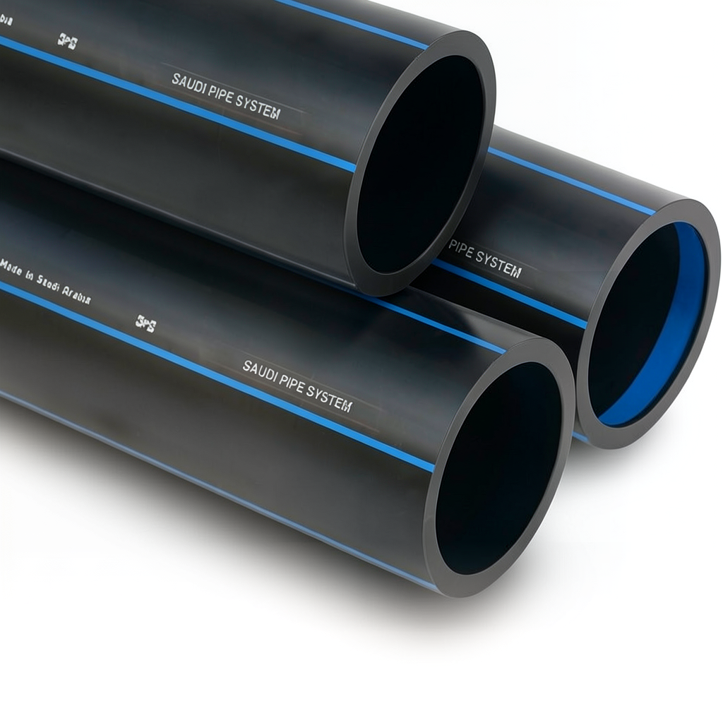 SPS HDPE Pipes PE 80 Pressure 5 Bar Outside Diameter 50 mm Thickness 2 mm Black | Saudi Pipes Systems (SPS)