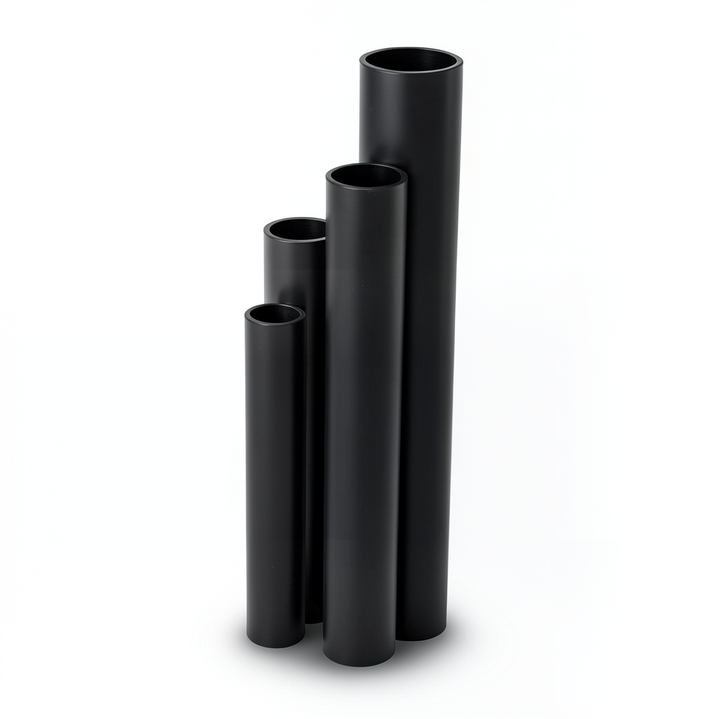 مواسير HDPE نسبة الأبعاد القياسية SDR 9 قطر خارجي 140 مم سمك 15.7 مم لون أسود