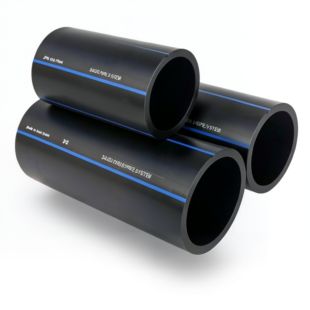 أنابيب HDPE السعودي PE 80 ضغط 12.5 بار قطر خارجي 32 مم سمك 3 مم لون اسود | مصنع أنظمة الانابيب السعودي (SPS)