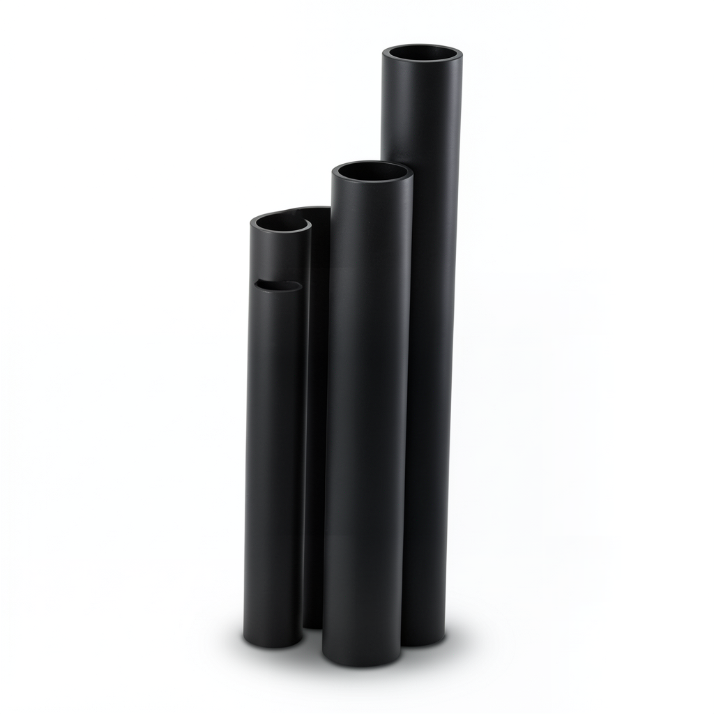 مواسير HDPE نسبة الأبعاد القياسية SDR 9 قطر خارجي 160 مم سمك 17.9 مم لون أسود