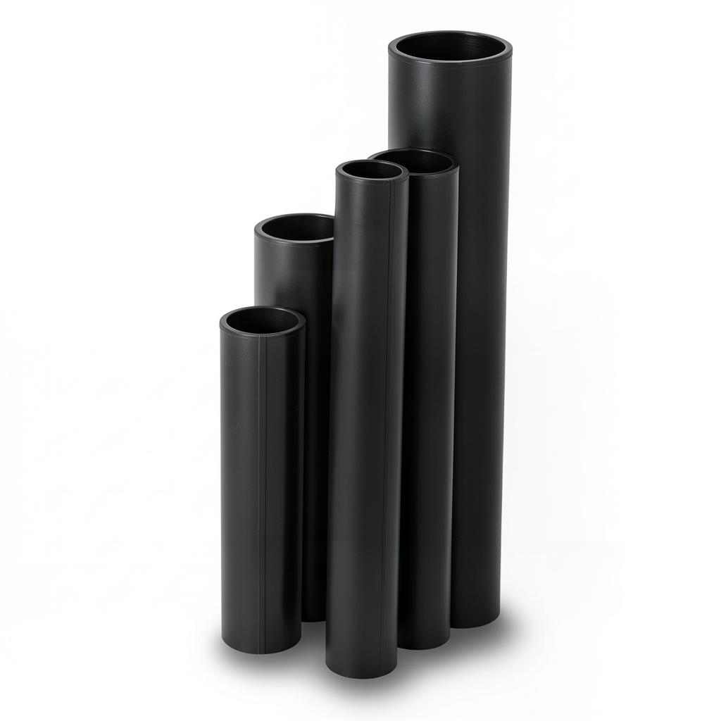 أنابيب HDPE نسبة أبعاد قياسية 9 قطر خارجي 110 مم سمك 12.3 مم لون أسود