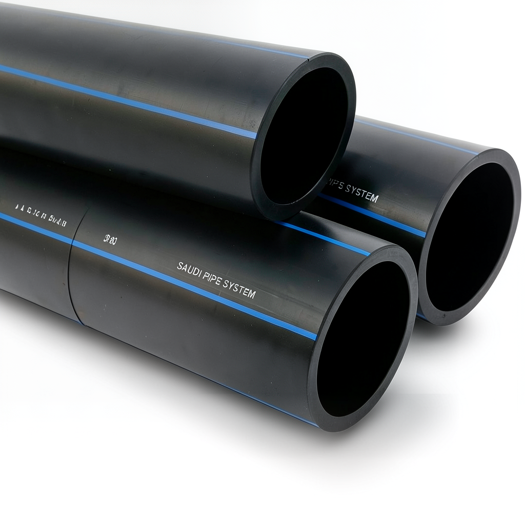 أنابيب HDPE SPS PE 80 ضغط 8 بار قطر خارجي 40 مم سمك 2.4 مم أسود | مصنع أنظمة الانابيب السعودي (SPS)
