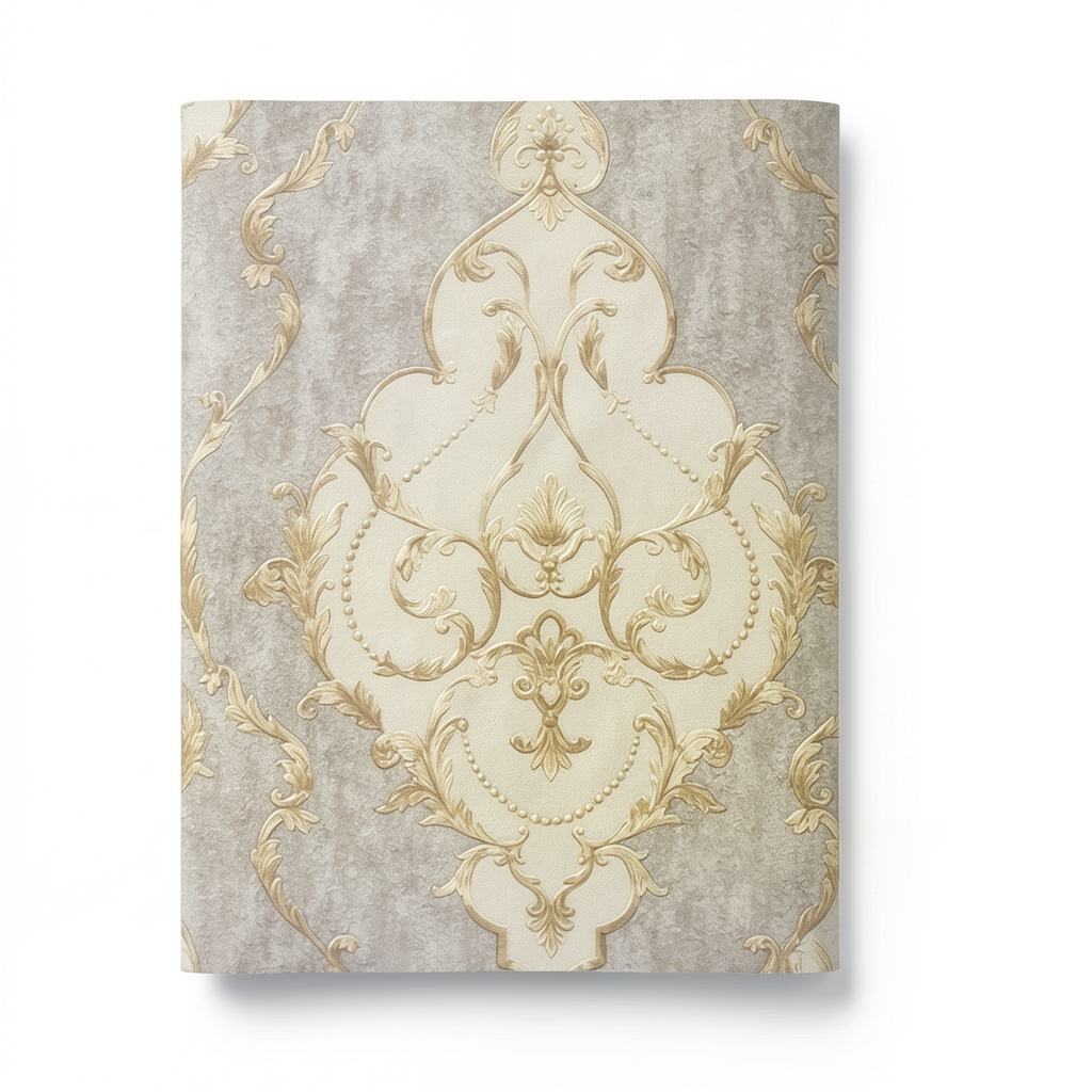 Italian Classic Wallpaper 10m x 1.06m Light Brown, Model 82908