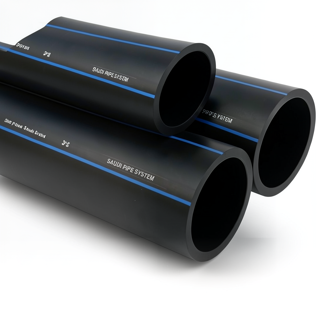 أنابيب HDPE السعودي PE 80 ضغط 5 بار قطر خارجي 50 مم سمك 2 مم لون أسود | مصنع أنظمة الانابيب السعودي (SPS)