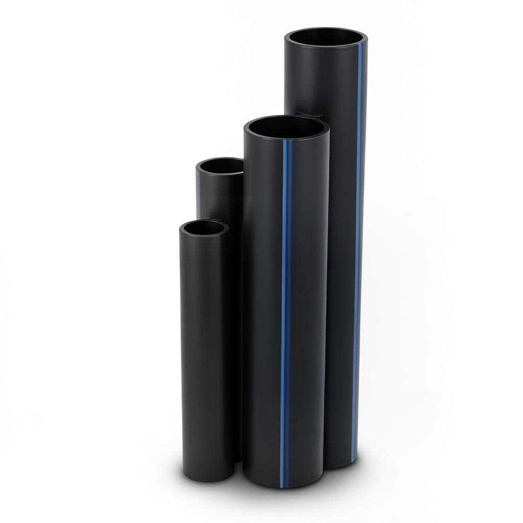 مواسير HDPE نسبة الابعاد القياسية 9 قطر خارجي 200 مم سمك 22.4 مم لون أسود