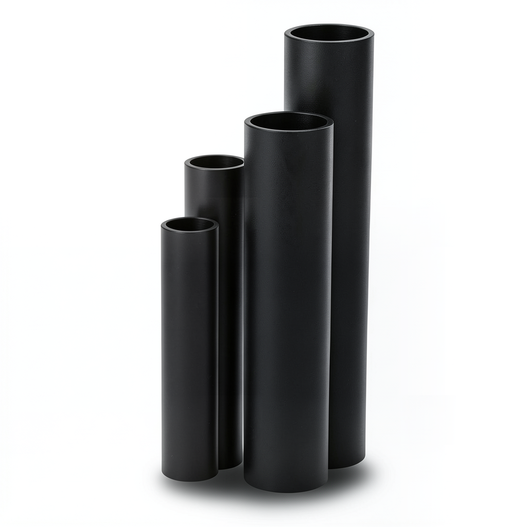 مواسير HDPE الجودة SDR 33 قطر خارجي 125 مم سمك 3.9 مم لون أسود