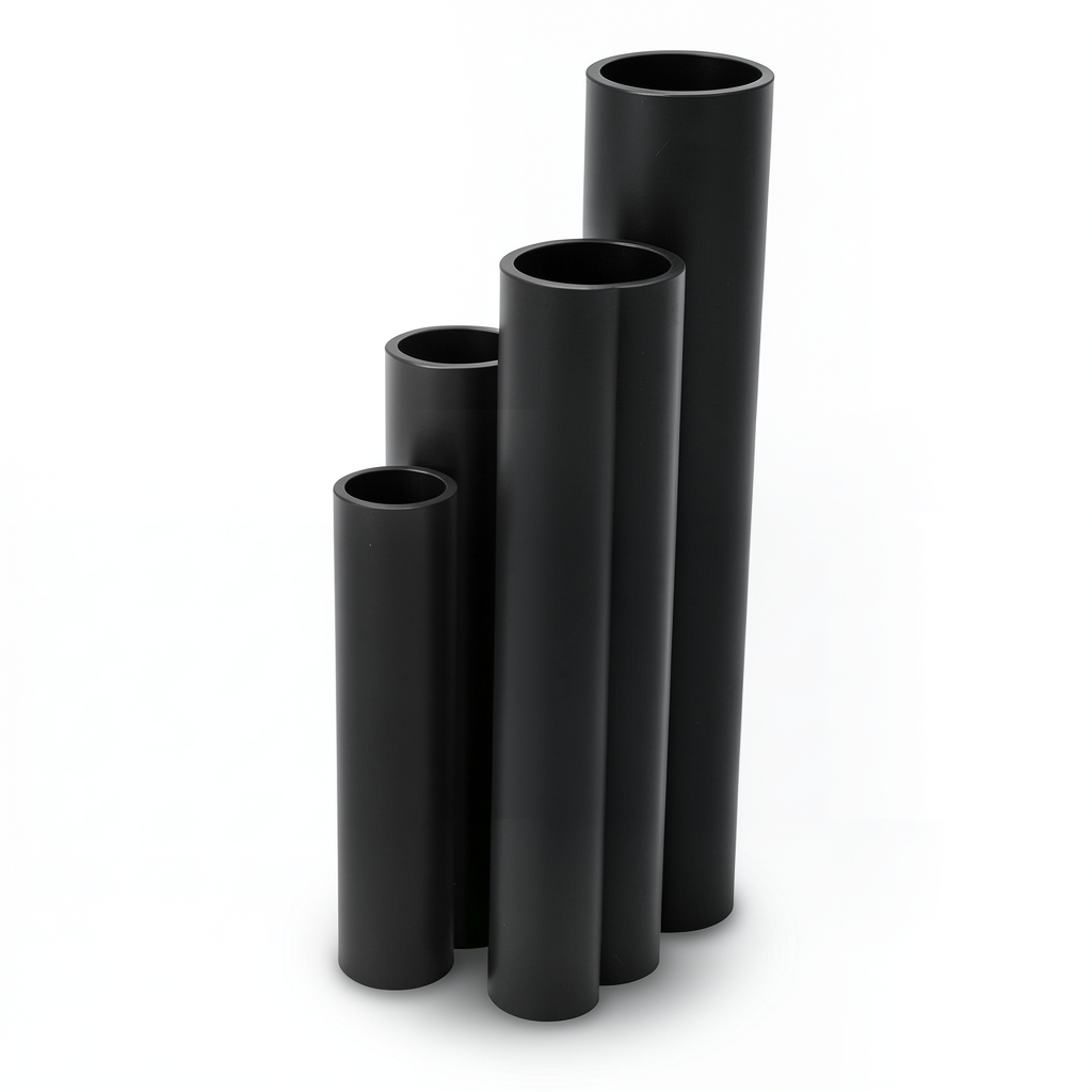 مواسير HDPE SDR 33 قطر خارجي 140 مم سمك 4.3 مم لون أسود