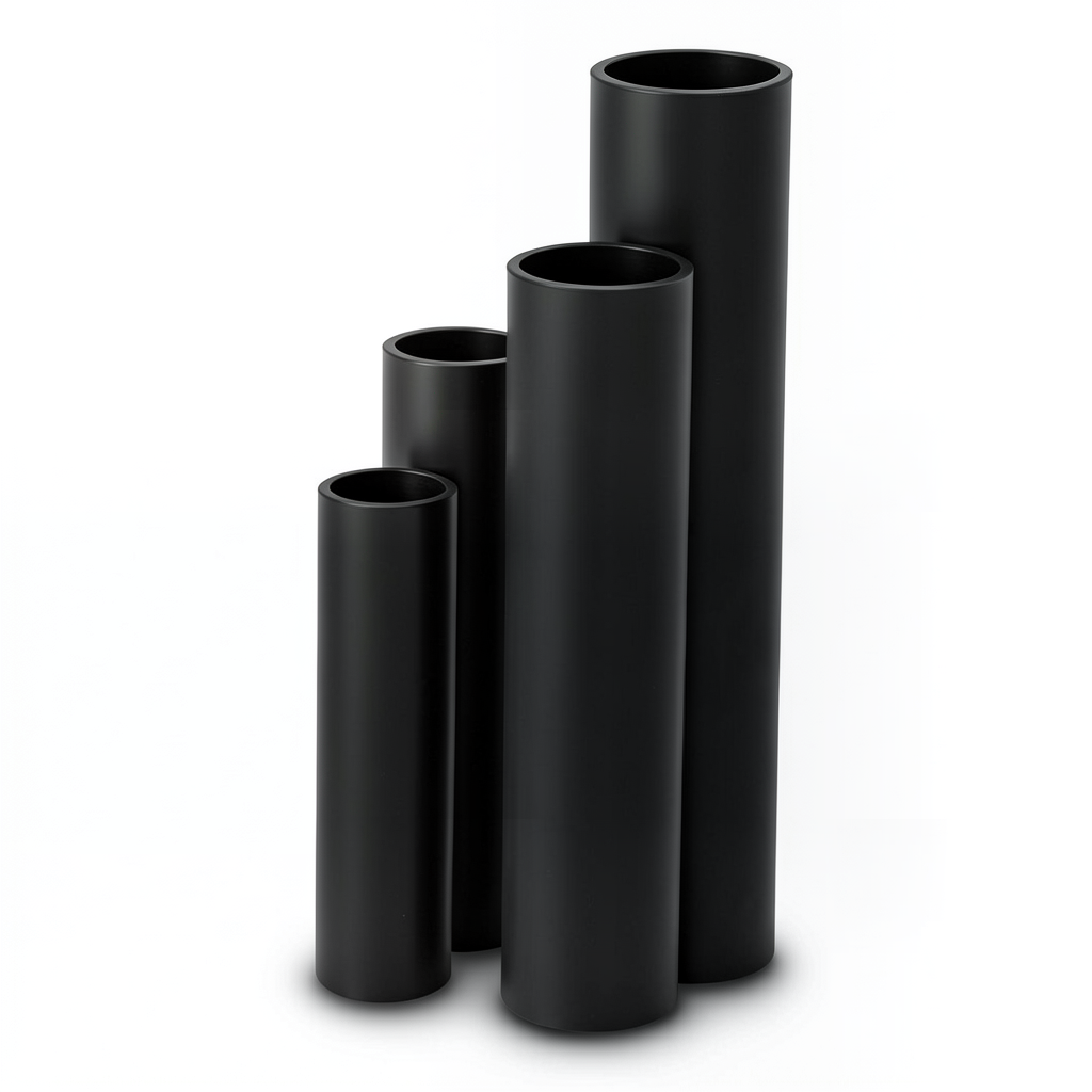 مواسير HDPE SDR 33 قطر خارجي 160 مم سمك 4.9 مم لون أسود