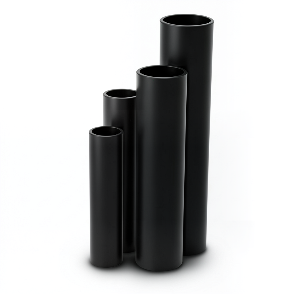 مواسير HDPE نسبة الأبعاد القياسية SDR 9 قطر خارجي 355 مم سمك 39.7 مم لون أسود