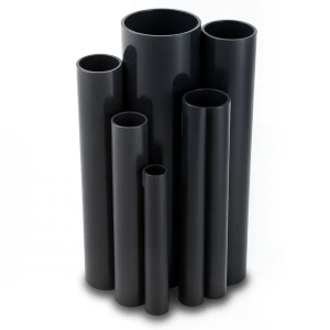 مواسير UPVC ضغط 10 بار قطر خارجي 160 مم سمك 7.7 مم لون اسود