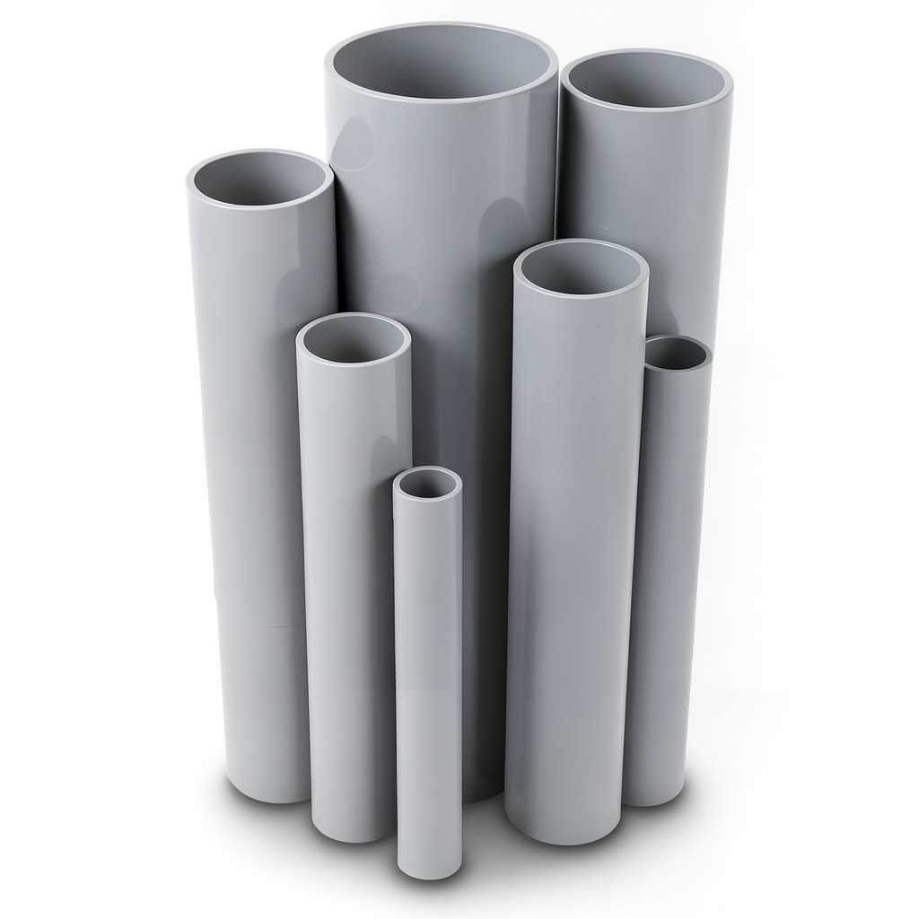 UPVC Pipes 16 Bar Pressure 160 mm Diameter 11.9 mm Thickness Gray