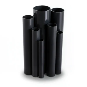 مواسير UPVC ضغط 2.5 بار قطر خارجي 200 مم سمك 1.8 مم لون اسود