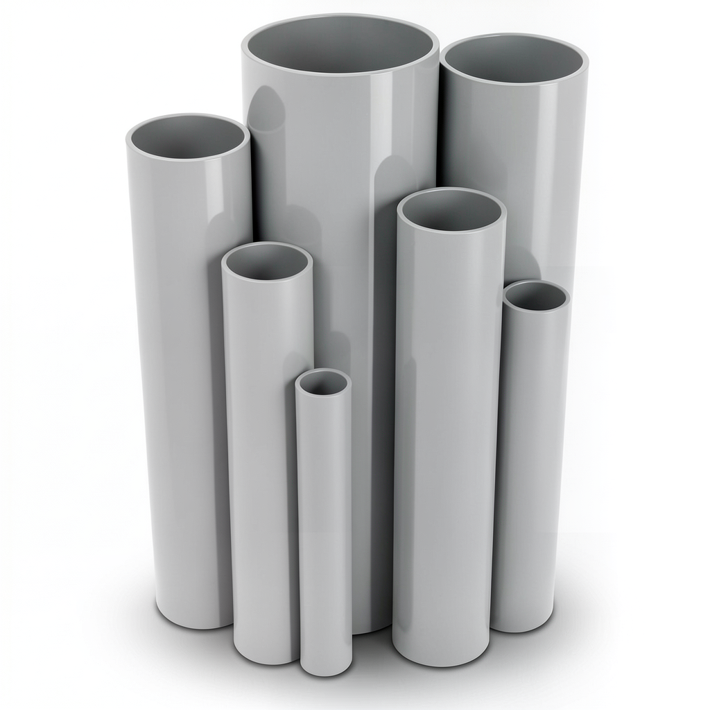 UPVC Pipes Nominal Pressure 2.5 Bar Outside Diameter 200 mm Thickness 1.8 mm Gray
