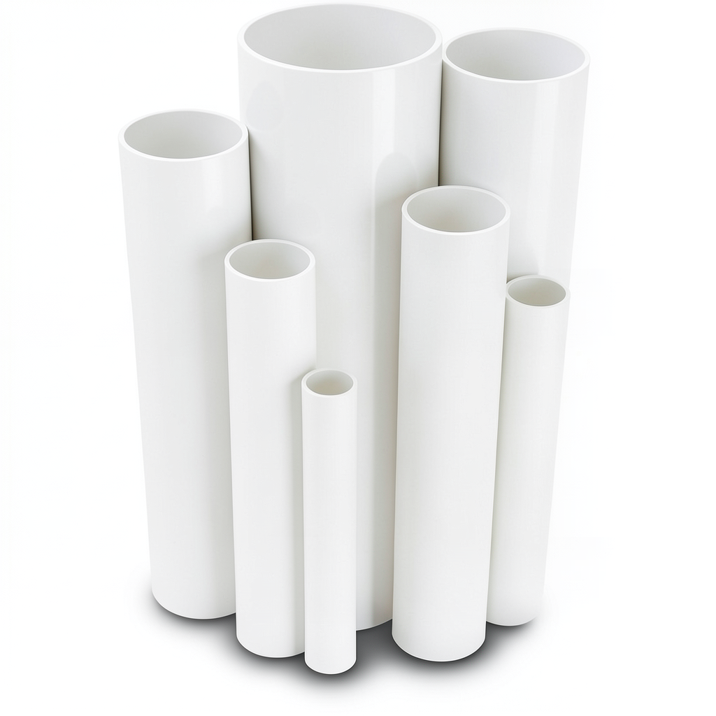 مواسير UPVC ضغط 4 بار قطر خارجي 200 مم سمك 4 مم لون أبيض