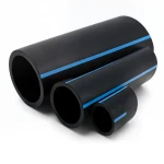 مواسير HDPE الوطني لشبكات المياه ذات الضغط العالي  ضغط 16  بار قطر خارجي 225 مم سمك 16.7 مم لون اسود