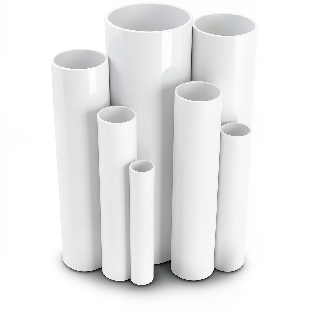 مواسير UPVC ضغط 6 بار قطر خارجي 200 مم سمك 5.9 مم لون أبيض