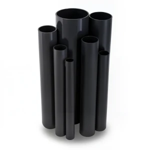 مواسير UPVC ضغط اسمي 6 بار قطر خارجي 200 مم سمك 5.9 مم لون أسود
