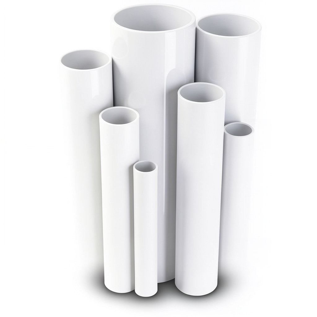 UPVC Pipes Nominal Pressure 10 Bar Outside Diameter 200 mm Thickness 9.6 mm White