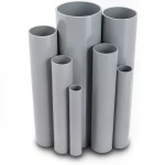 UPVC Pipes 10 Bar Pressure 200 mm Diameter 9.6 mm Thickness Gray