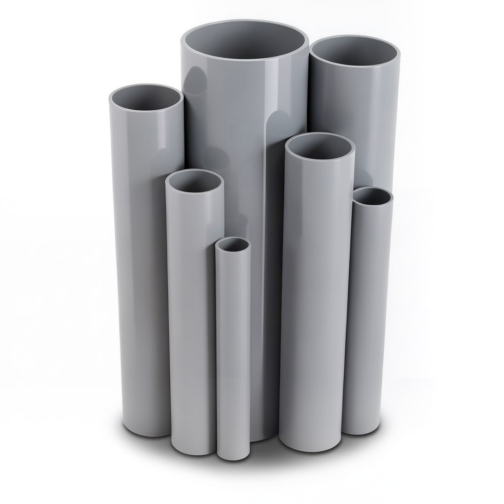 UPVC Pipes 16 Bar Pressure 200 mm Diameter 14.9 mm Thickness Gray