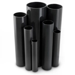 UPVC Pipes 10 Bar Pressure 200 mm Diameter 9.6 mm Thickness Black