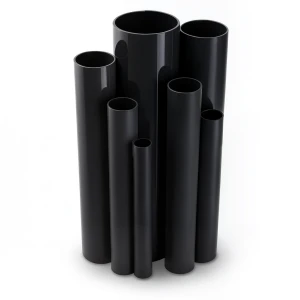 مواسير UPVC ضغط اسمي 16 بار قطر خارجي 200 مم سمك 14.9 مم لون اسود