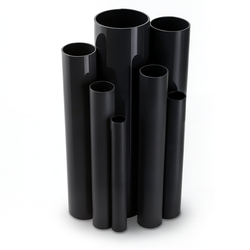 UPVC Pipes Nominal Pressure 16 Bar Outside Diameter 200 mm Thickness 14.9 mm Black