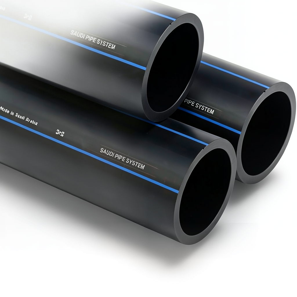 SPS HDPE Pipe PE 80 Pressure 8 Bar Outside Diameter 63 mm Thickness 3.8 mm Black | Saudi Pipes Systems (SPS)