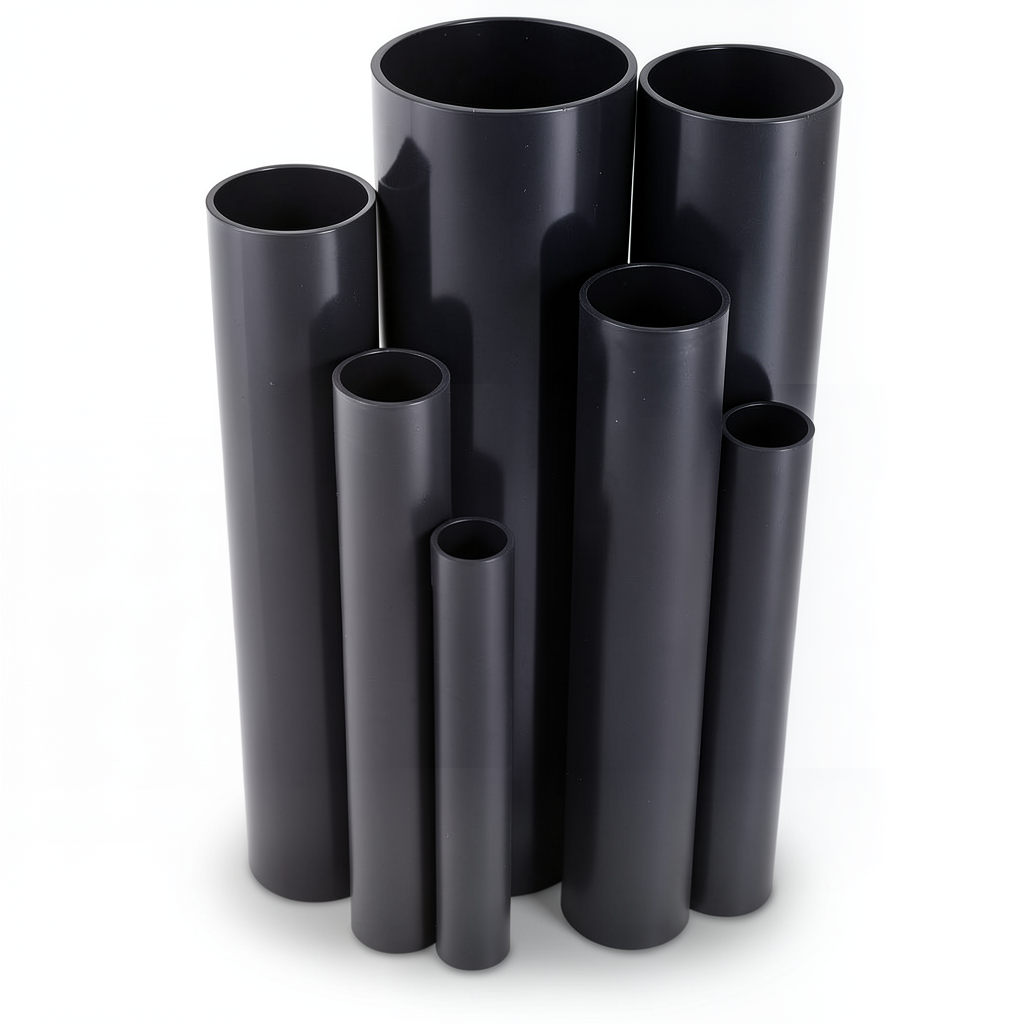 UPVC Pipes Nominal Pressure 16 Bar Outside Diameter 200 mm Thickness 14.9 mm Black