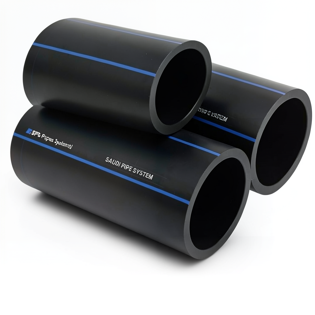 SPS HDPE Pipes PE 80 Pressure 12.5 Bar Outside Diameter 63 mm Thickness 5.8 mm Black | Saudi Pipes Systems (SPS)