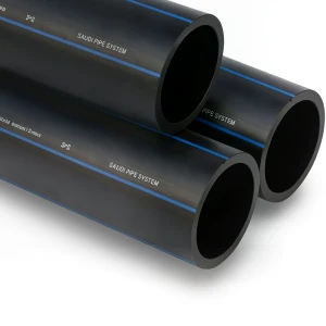 أنابيب HDPE السعودي PE 80 ضغط 8 بار قطر خارجي 75 مم سمك 4.5 مم لون أسود | مصنع أنظمة الانابيب السعودي (SPS)