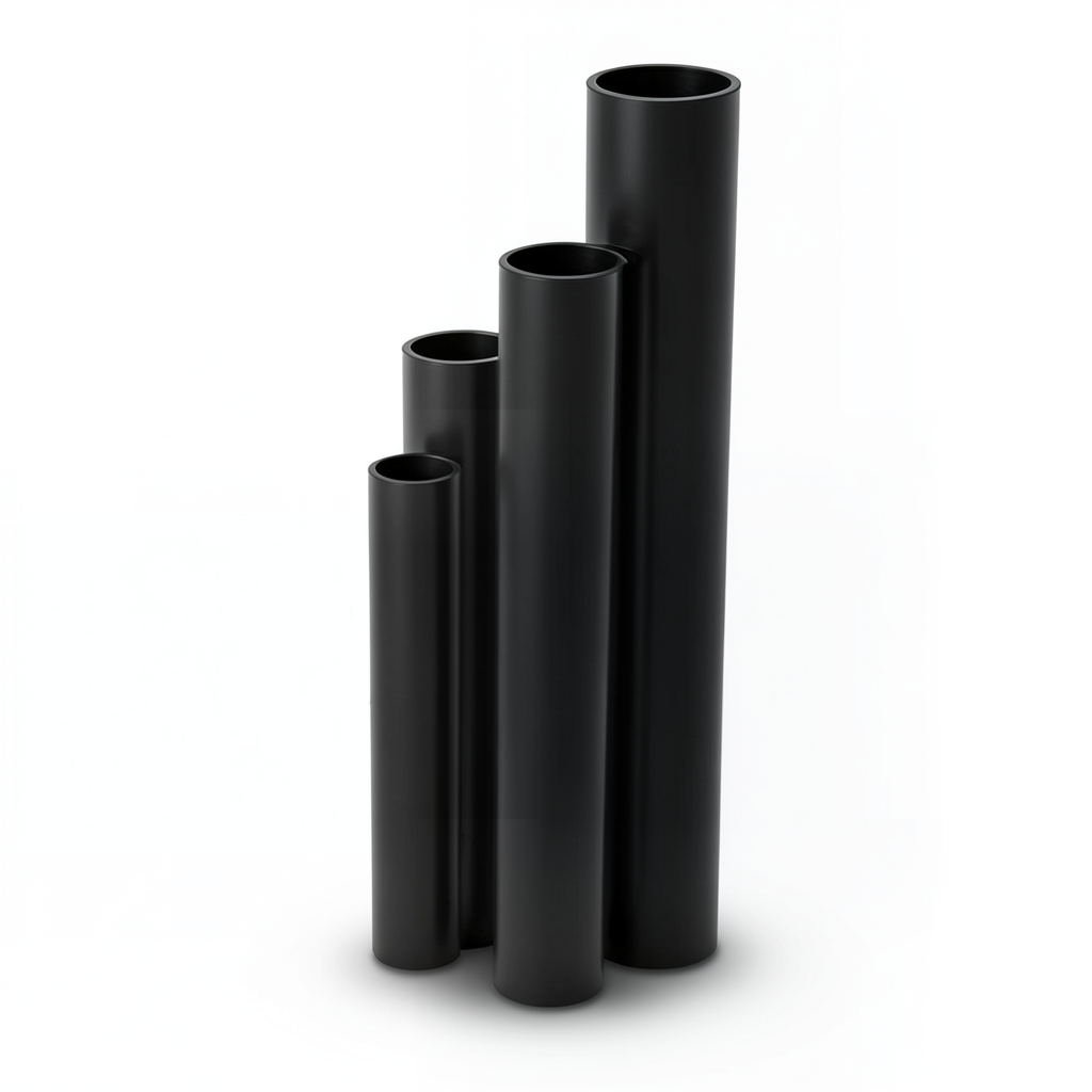 مواسير HDPE SDR 33 قطر خارجي 200 مم سمك 6.2 مم لون أسود