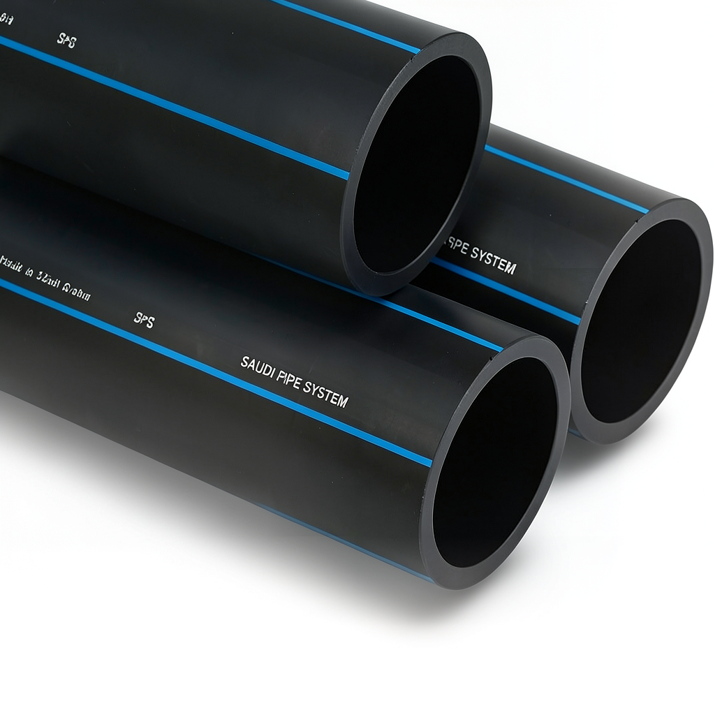 SPS HDPE Pipes PE 80 Pressure 12.5 Bar Outside Diameter 90 mm Thickness 8.2 mm Black | Saudi Pipes Systems (SPS)