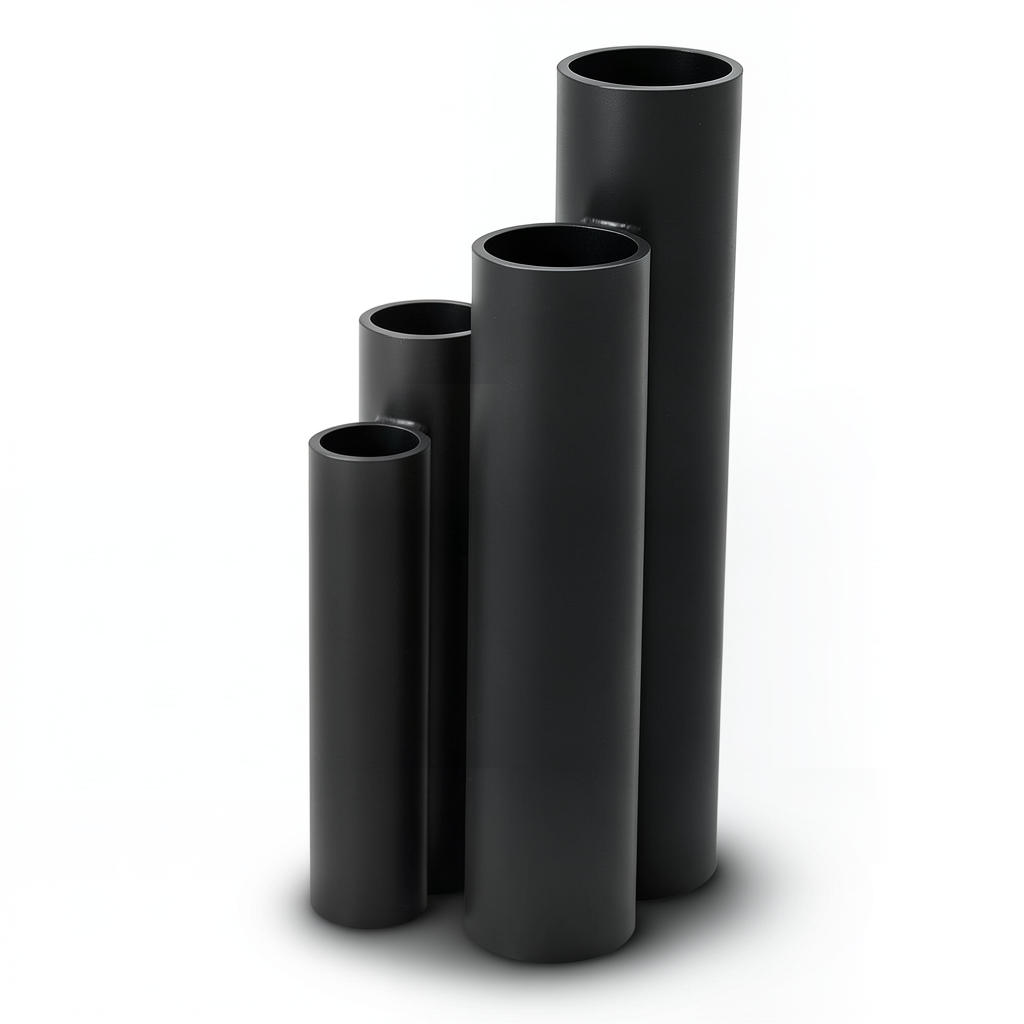 مواسير HDPE نسبة الأبعاد القياسية 33 قطر خارجي 250 مم سمك 7.7 مم لون أسود