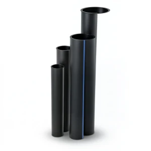 مواسير HDPE ضغط اسمي 16 بار قطر خارجي 110 مم سمك 15.1 مم لون أسود