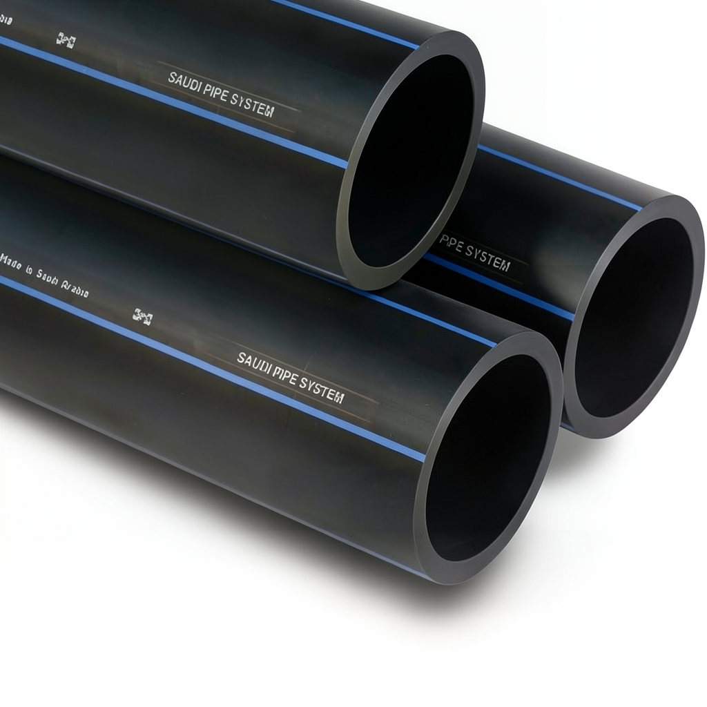 أنابيب HDPE SPS PE 80 ضغط 12.5 بار قطر خارجي 75 مم سمك 6.8 مم لون أسود | مصنع أنظمة الانابيب السعودي (SPS)
