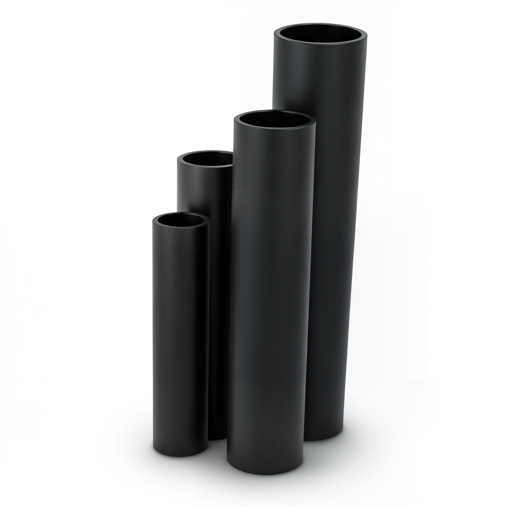 مواسير HDPE نسبة الأبعاد القياسية 33 قطر خارجي 400 مم سمك 12.3 مم أسود