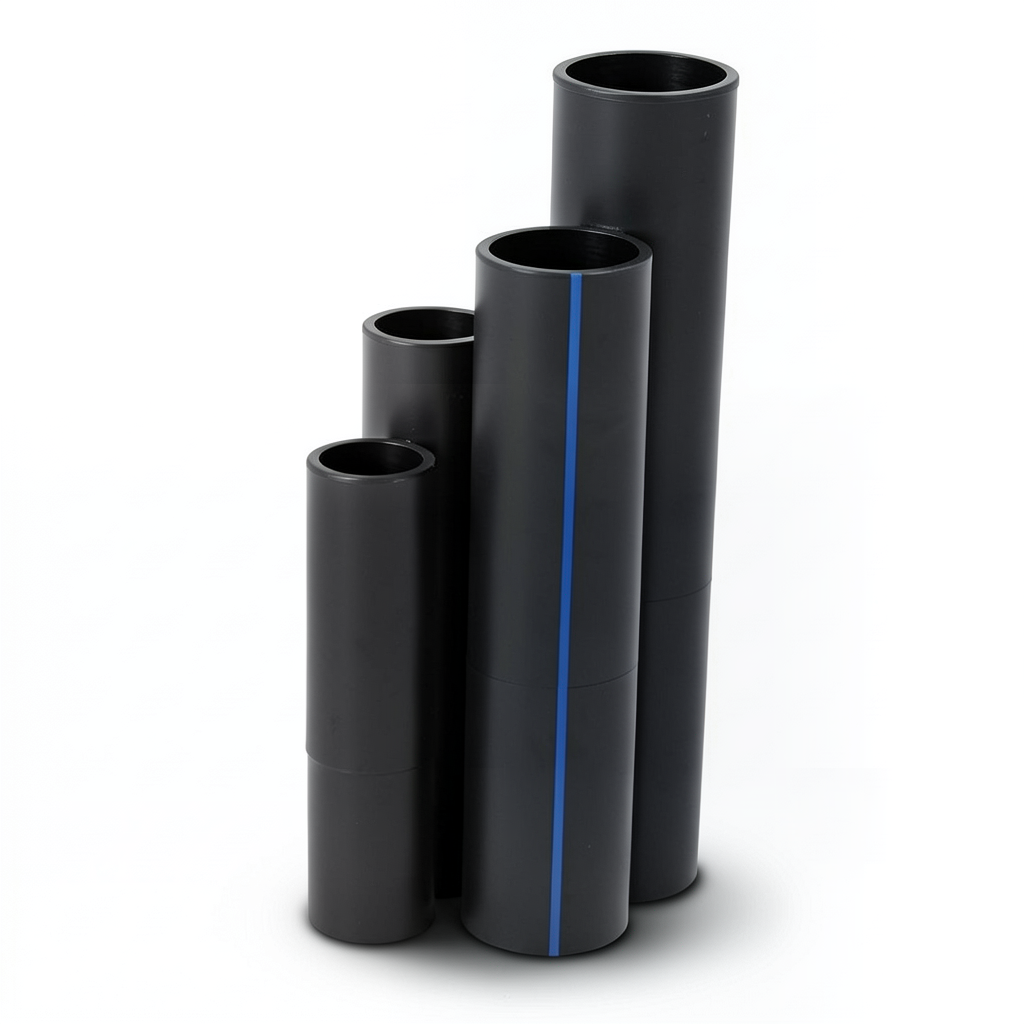 مواسير HDPE ضغط اسمي 16 بار قطر خارجي 90 مم سمك 12.3 مم لون أسود